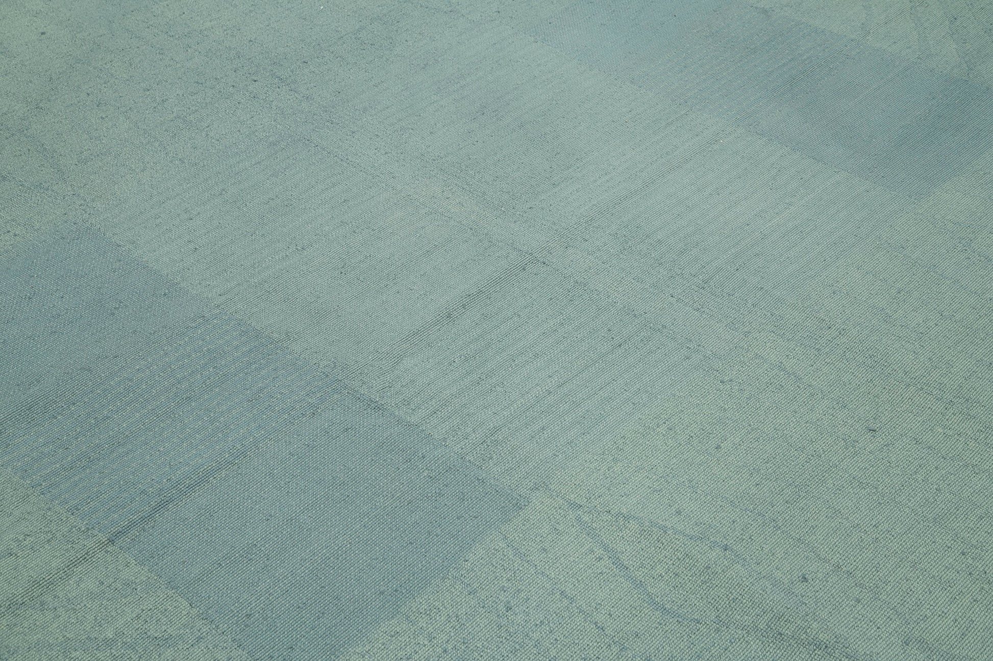 Needlepoint Mavi Çiçekli Pamuk Yün El Dokuma Halısı 245x356 Agacan