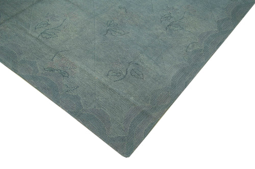 Needlepoint Gri Çiçekli Pamuk Yün El Dokuma Halısı 248x349 Agacan