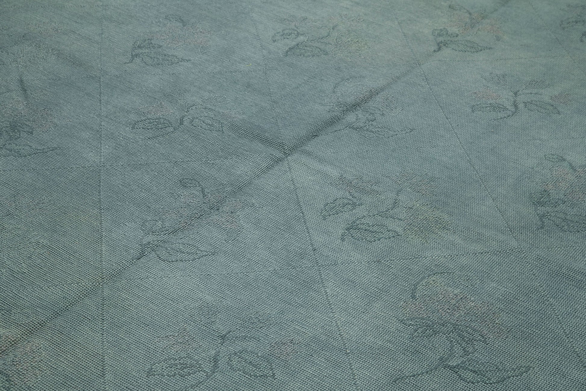 Needlepoint Gri Çiçekli Pamuk Yün El Dokuma Halısı 248x349 Agacan