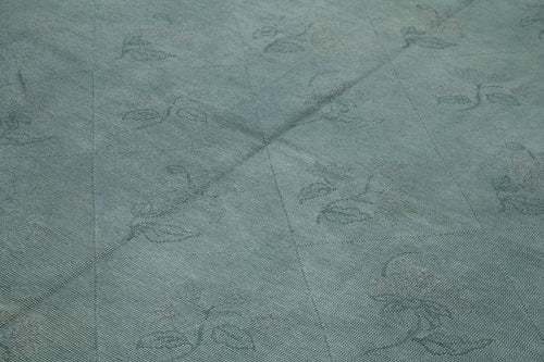 Needlepoint Gri Çiçekli Pamuk Yün El Dokuma Halısı 248x349 Agacan