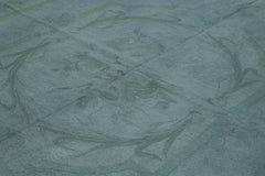 Needlepoint Mavi Çiçekli Pamuk Yün El Dokuma Halısı 258x335 Agacan