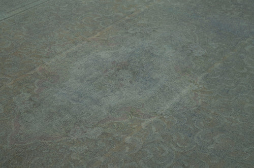 Needlepoint Gri Çiçekli Pamuk Yün El Dokuma Halısı 233x325 Agacan