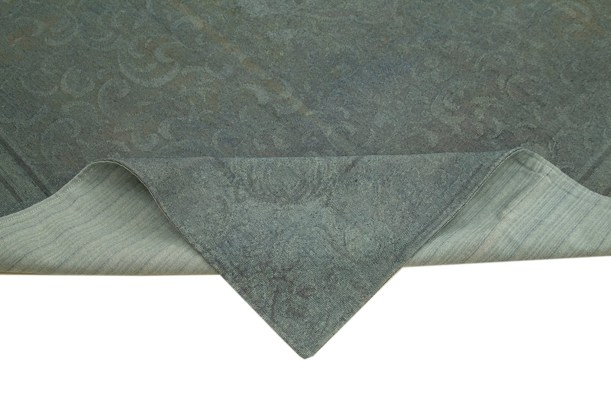 Needlepoint Gri Çiçekli Pamuk Yün El Dokuma Halısı 233x325 Agacan