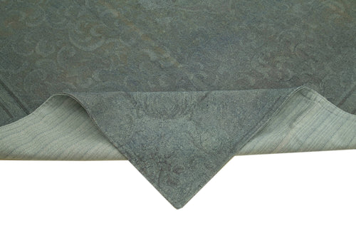 Needlepoint Gri Çiçekli Pamuk Yün El Dokuma Halısı 233x325 Agacan