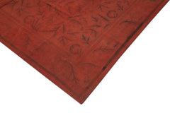 Needlepoint Turuncu Çiçekli Pamuk Yün El Dokuma Halısı 249x343 Agacan