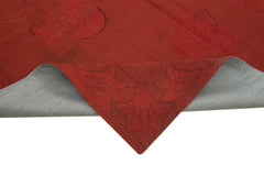 Needlepoint Kırmızı Çiçekli Pamuk Yün El Dokuma Halısı 260x352 Agacan