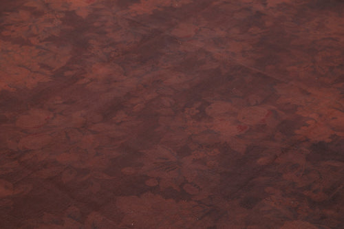 Needlepoint Kahverengi Çiçekli Pamuk Yün El Dokuma Halısı 249x343 Agacan