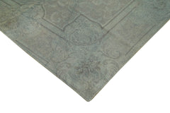 Needlepoint Gri Çiçekli Pamuk Yün El Dokuma Halısı 241x314 Agacan