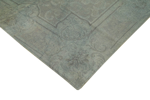 Needlepoint Gri Çiçekli Pamuk Yün El Dokuma Halısı 241x314 Agacan