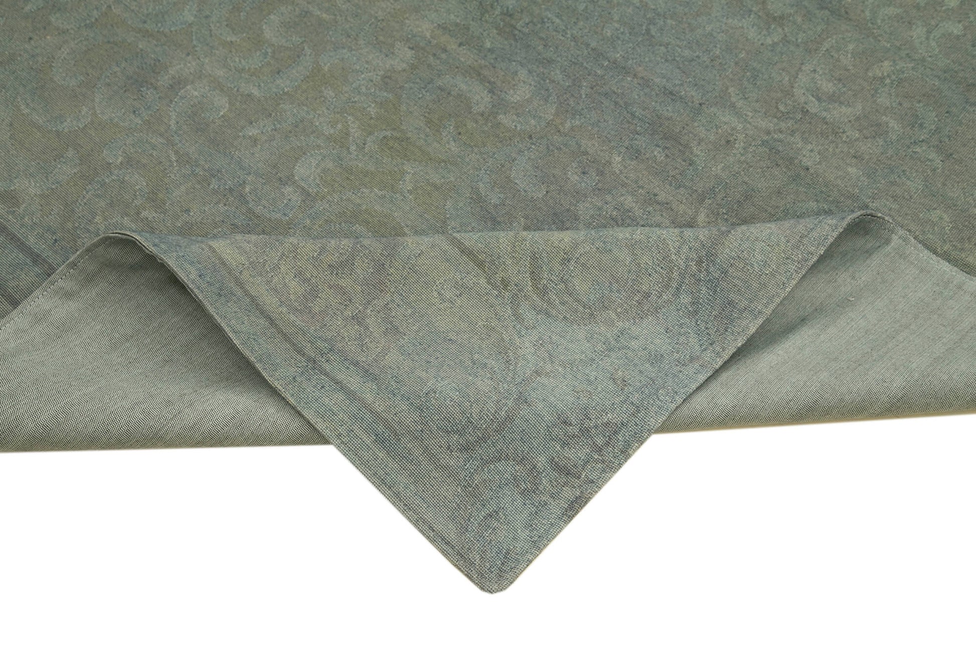 Needlepoint Gri Çiçekli Pamuk Yün El Dokuma Halısı 241x314 Agacan