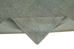 Needlepoint Gri Çiçekli Pamuk Yün El Dokuma Halısı 241x314 Agacan