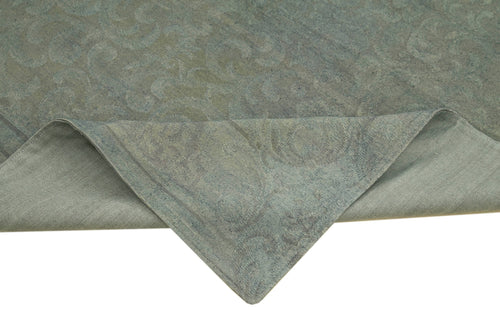 Needlepoint Gri Çiçekli Pamuk Yün El Dokuma Halısı 241x314 Agacan