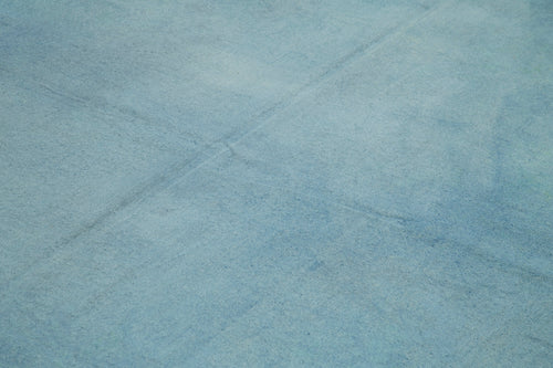 Needlepoint Mavi Çiçekli Pamuk Yün El Dokuma Halısı 251x340 Agacan