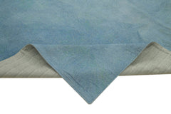 Needlepoint Mavi Çiçekli Pamuk Yün El Dokuma Halısı 251x340 Agacan