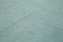 Needlepoint Mavi Çiçekli Pamuk Yün El Dokuma Halısı 247x342 Agacan