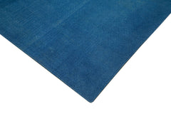 Needlepoint Mavi Çiçekli Pamuk Yün El Dokuma Halısı 242x333 Agacan