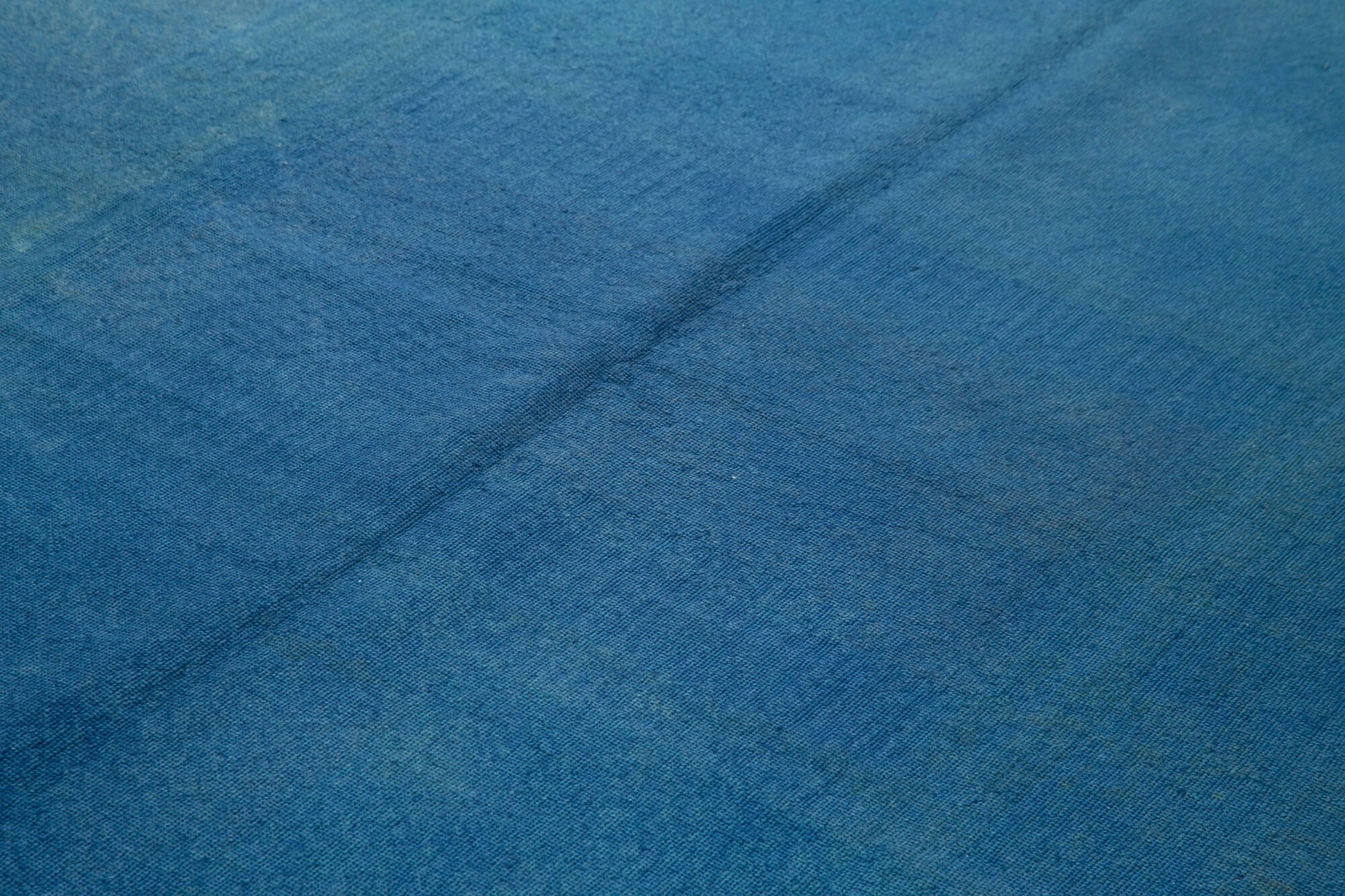 Needlepoint Mavi Çiçekli Pamuk Yün El Dokuma Halısı 242x333 Agacan