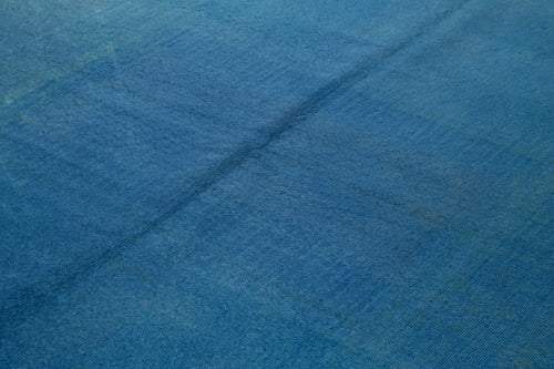 Needlepoint Mavi Çiçekli Pamuk Yün El Dokuma Halısı 242x333 Agacan