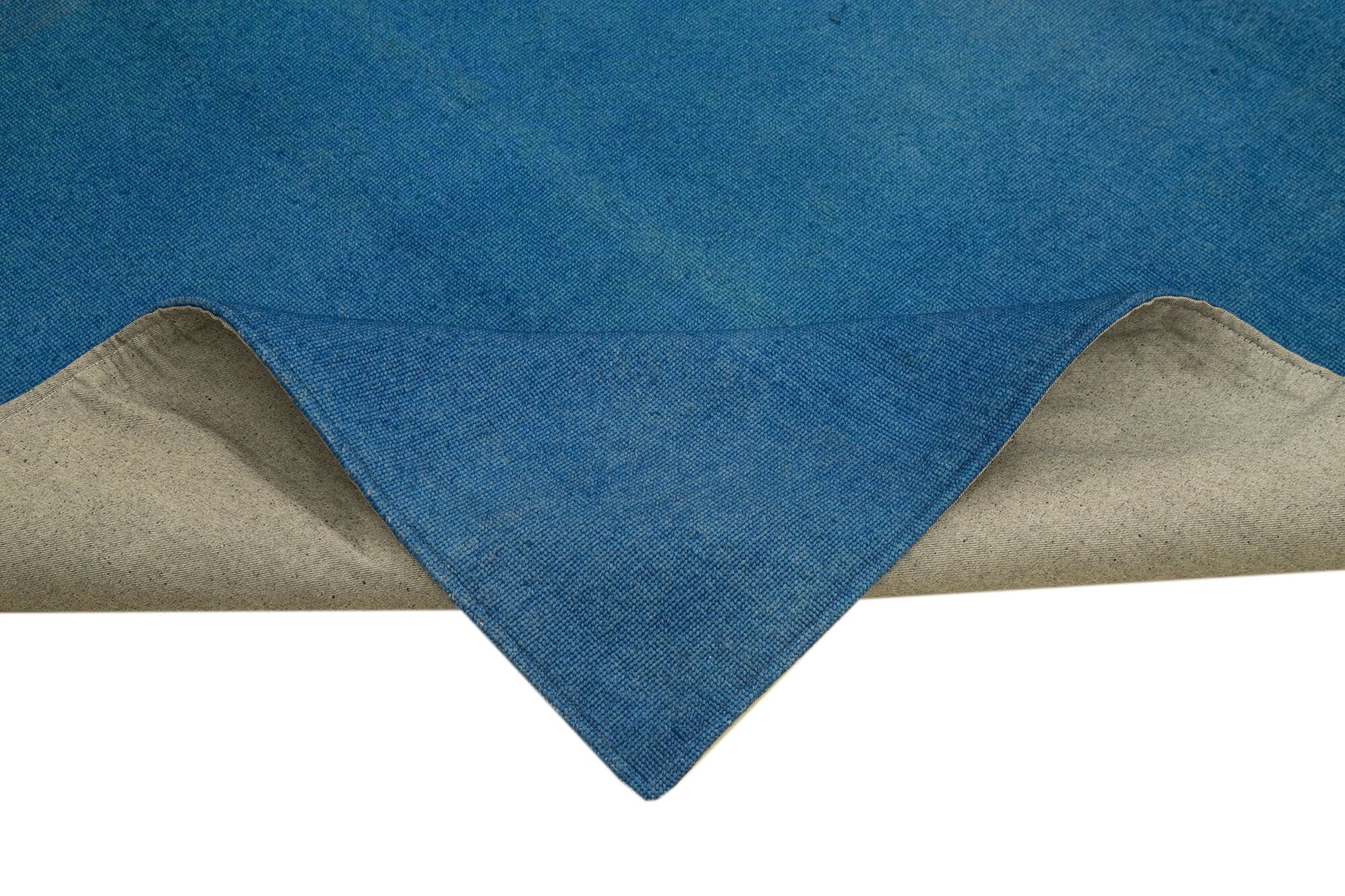 Needlepoint Mavi Çiçekli Pamuk Yün El Dokuma Halısı 242x333 Agacan