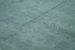 Needlepoint Mavi Çiçekli Pamuk Yün El Dokuma Halısı 256x347 Agacan