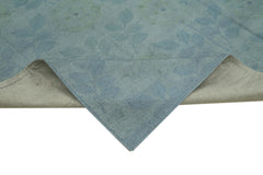 Needlepoint Mavi Çiçekli Pamuk Yün El Dokuma Halısı 256x347 Agacan