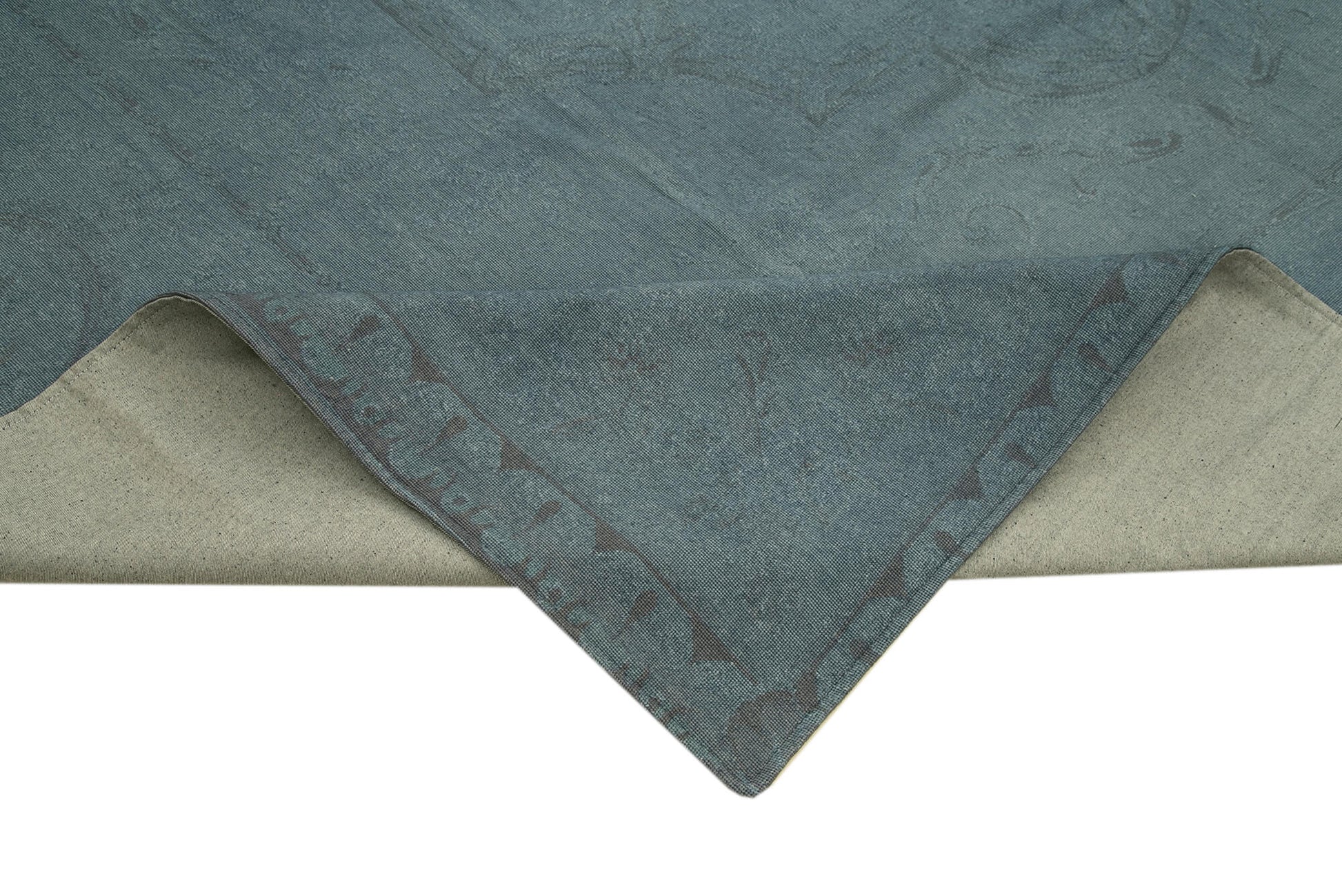 Needlepoint Gri Çiçekli Pamuk Yün El Dokuma Halısı 274x382 Agacan