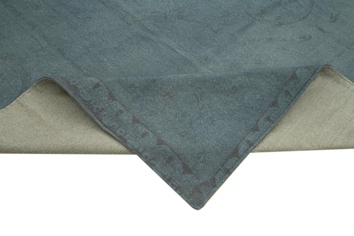 Needlepoint Gri Çiçekli Pamuk Yün El Dokuma Halısı 274x382 Agacan