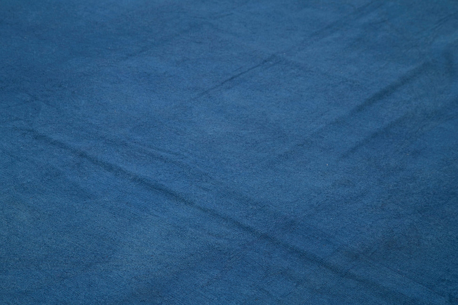 Needlepoint Mavi Çiçekli Pamuk Yün El Dokuma Halısı 347x410 Agacan