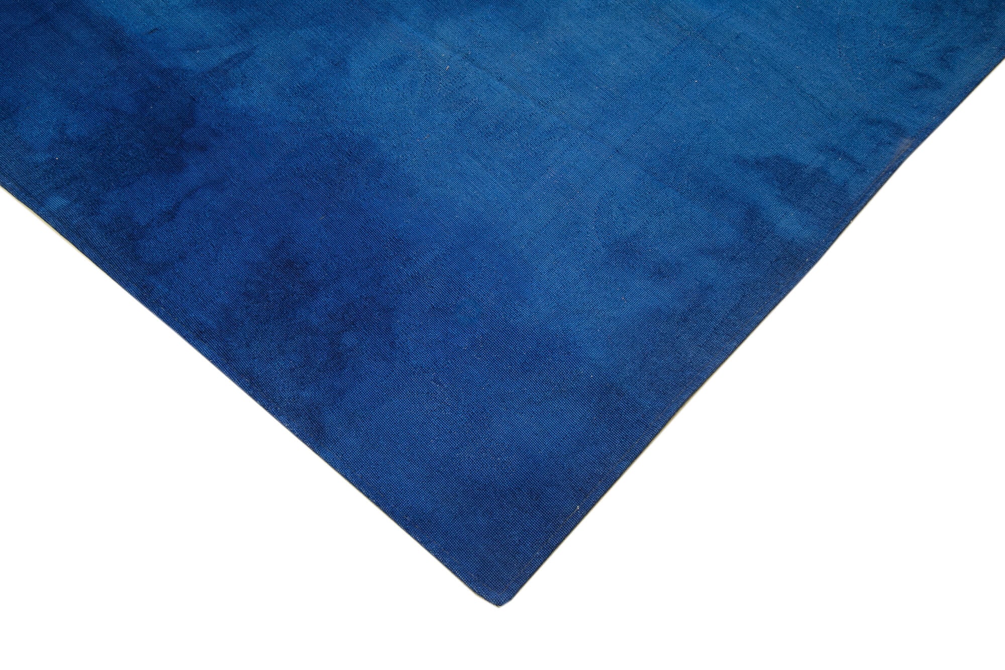 Needlepoint Mavi Çiçekli Pamuk Yün El Dokuma Halısı 285x388 Agacan