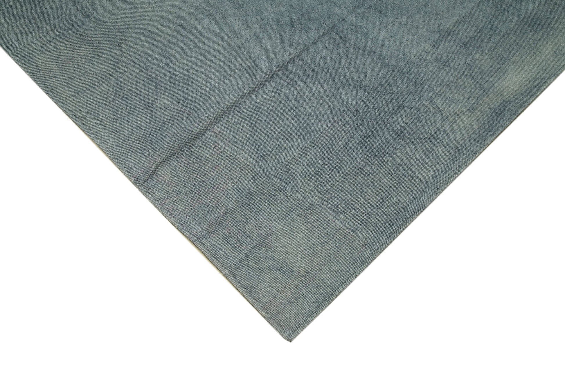 Needlepoint Mavi Çiçekli Pamuk Yün El Dokuma Halısı 342x460 Agacan