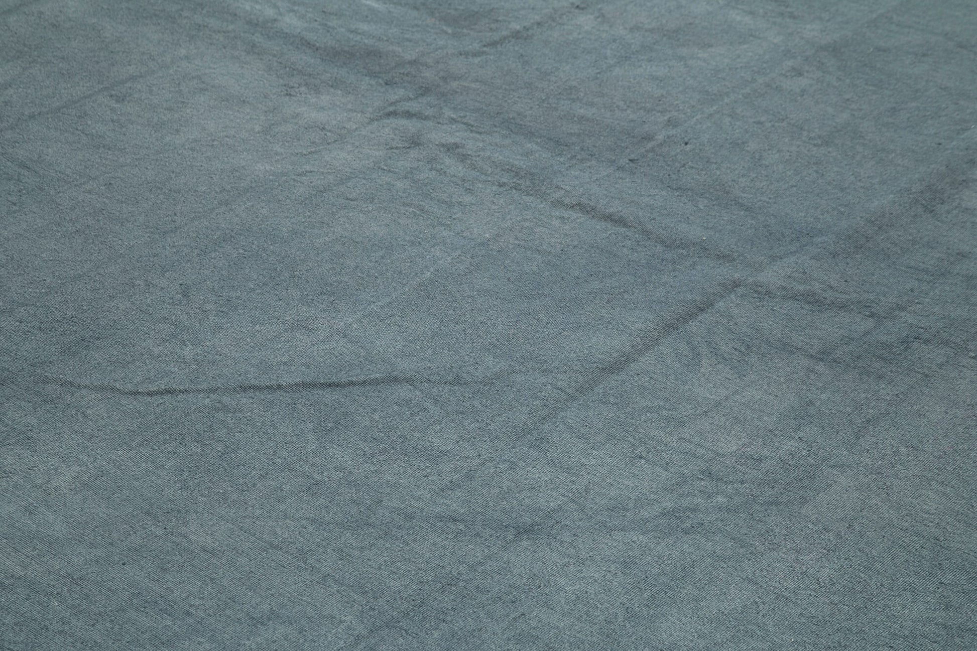 Needlepoint Mavi Çiçekli Pamuk Yün El Dokuma Halısı 342x460 Agacan