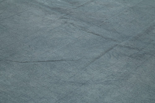 Needlepoint Mavi Çiçekli Pamuk Yün El Dokuma Halısı 342x460 Agacan