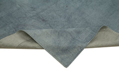 Needlepoint Mavi Çiçekli Pamuk Yün El Dokuma Halısı 342x460 Agacan