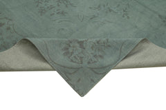 Needlepoint Gri Çiçekli Pamuk Yün El Dokuma Halısı 267x386 Agacan