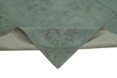 Needlepoint Gri Çiçekli Pamuk Yün El Dokuma Halısı 267x386 Agacan