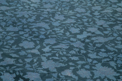 Needlepoint Mavi Çiçekli Pamuk Yün El Dokuma Halısı 292x395 Agacan