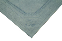 Needlepoint Mavi Çiçekli Pamuk Yün El Dokuma Halısı 276x388 Agacan