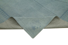 Needlepoint Mavi Çiçekli Pamuk Yün El Dokuma Halısı 276x388 Agacan