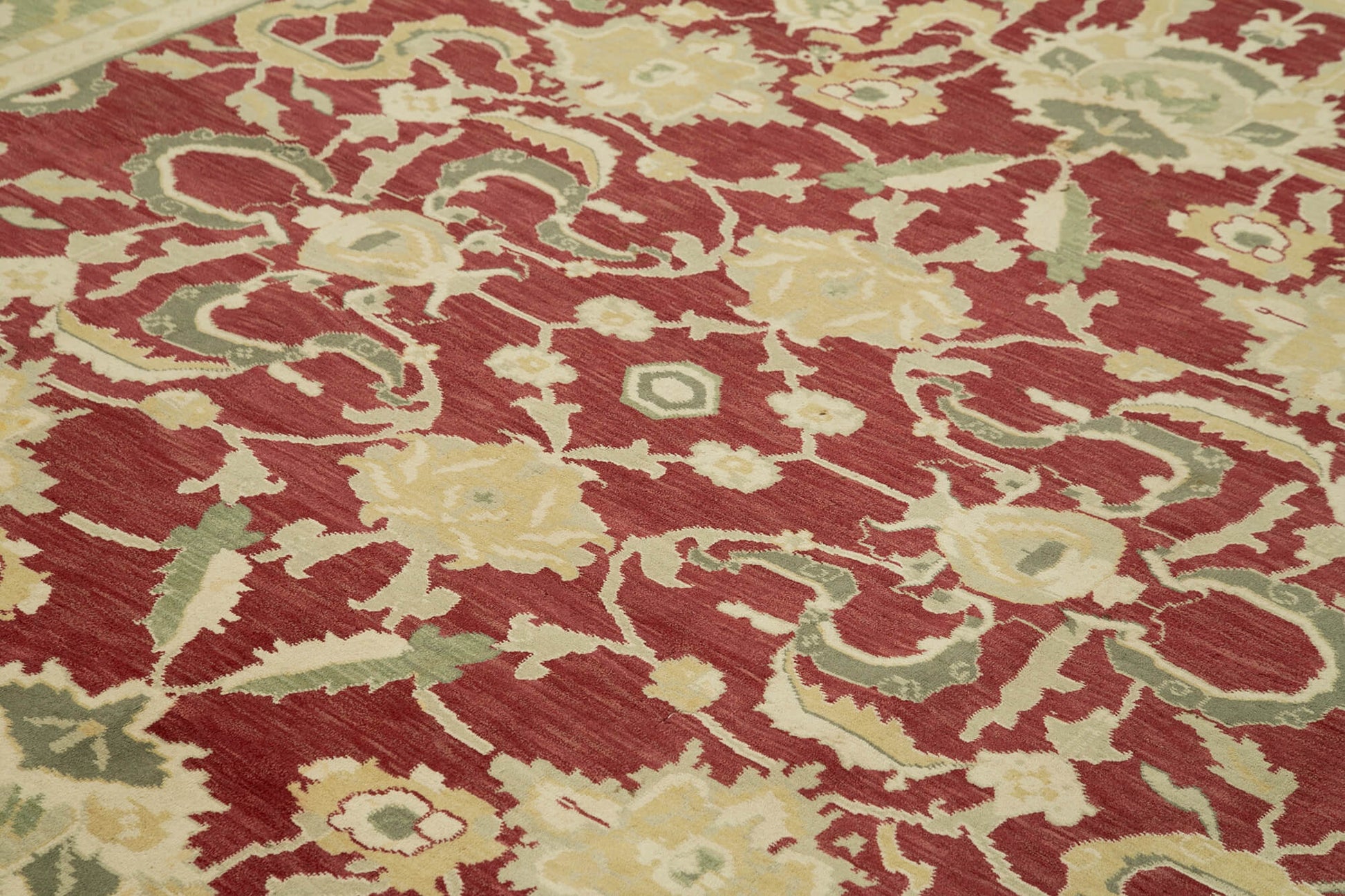 Tebriz Bej Klasik Pamuk Yün El Dokuma Halısı 268x350 Agacan