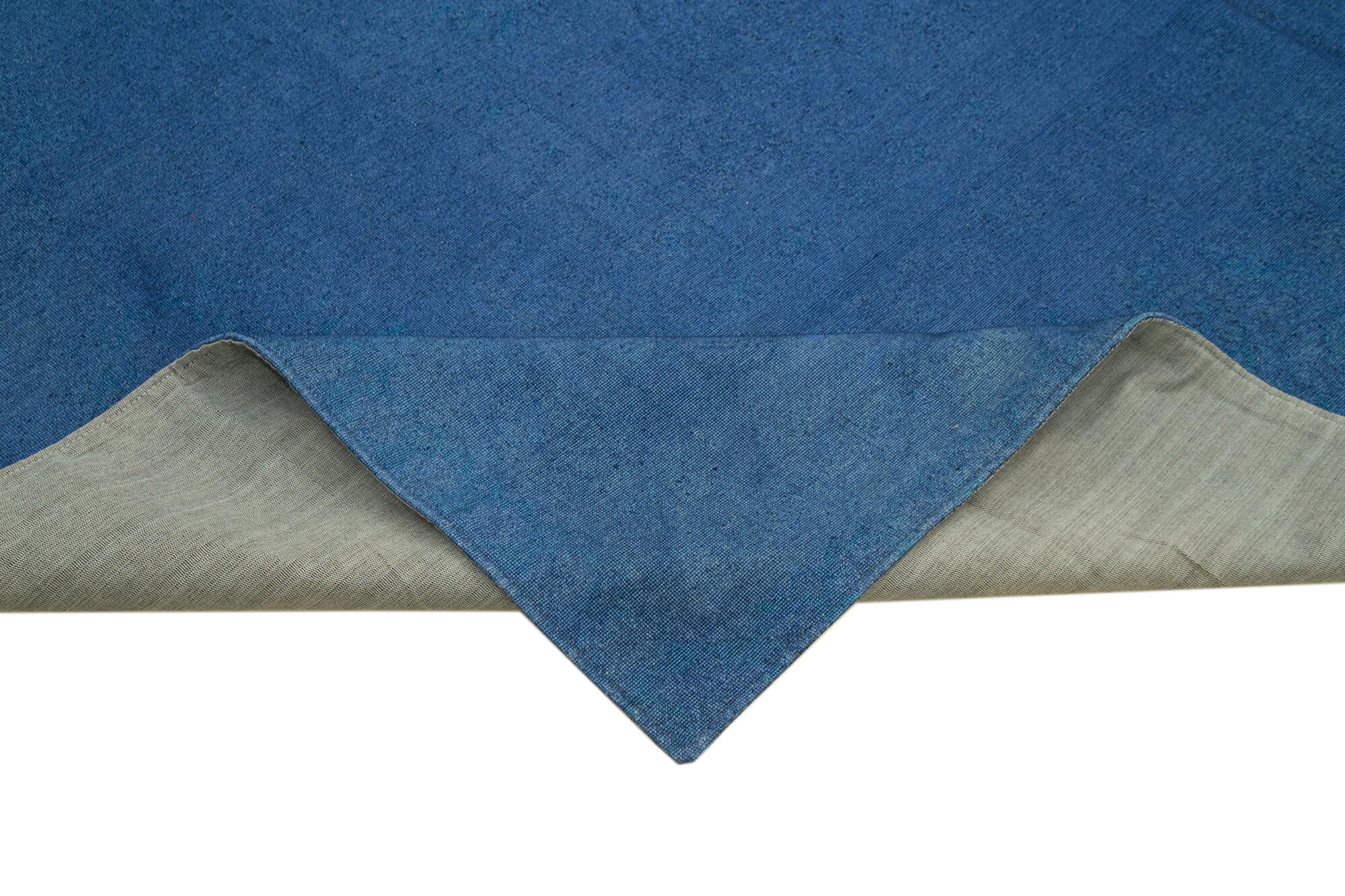 Needlepoint Mavi Çiçekli Pamuk Yün El Dokuma Halısı 281x392 Agacan