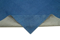 Needlepoint Mavi Çiçekli Pamuk Yün El Dokuma Halısı 281x392 Agacan