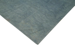 Needlepoint Mavi Çiçekli Pamuk Yün El Dokuma Halısı 325x439 Agacan