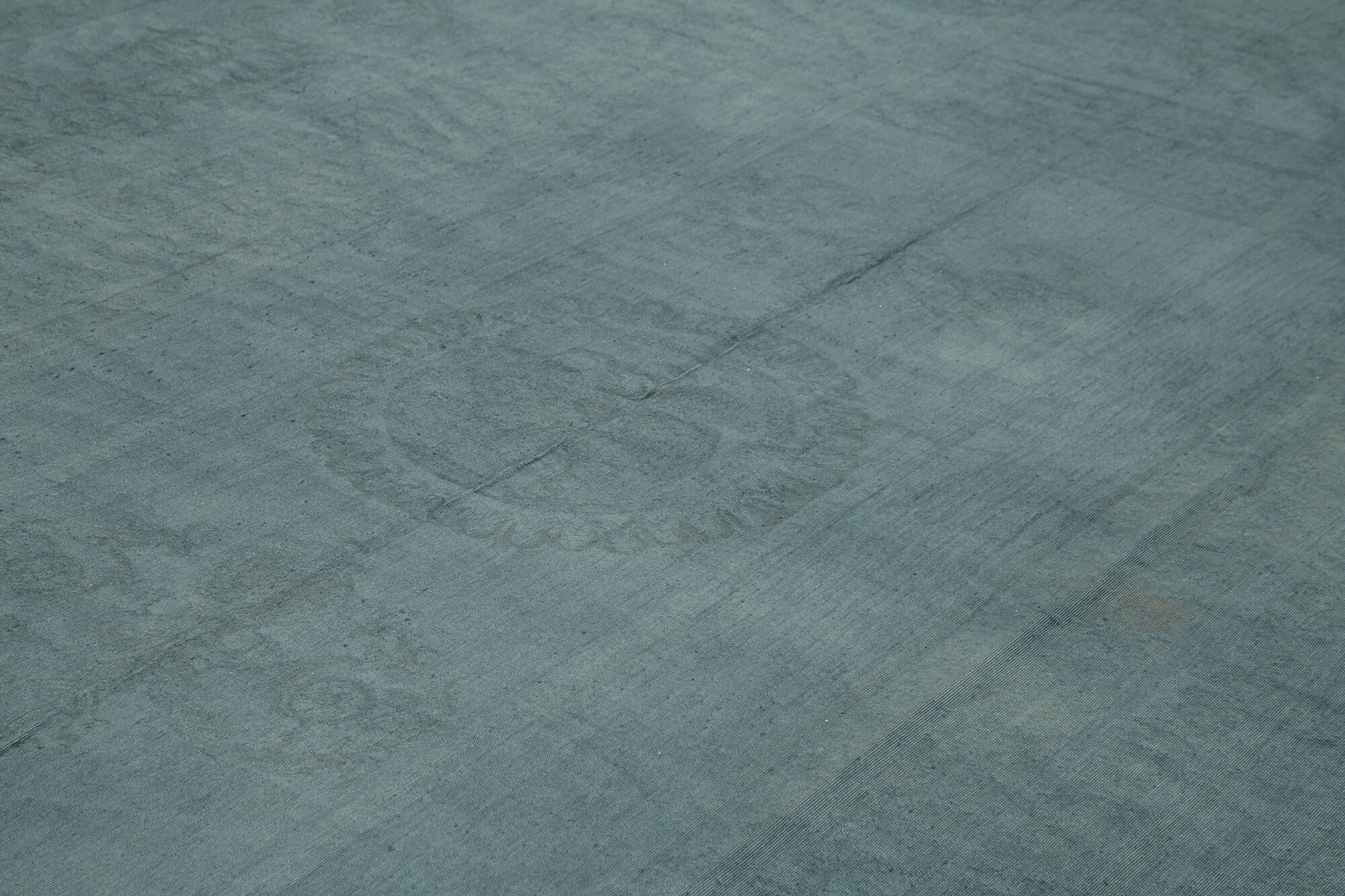 Needlepoint Mavi Çiçekli Pamuk Yün El Dokuma Halısı 325x439 Agacan