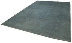 Needlepoint Gri Çiçekli Pamuk Yün El Dokuma Halısı 274x379 Agacan