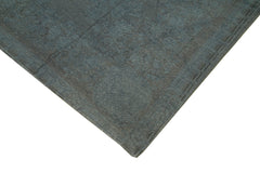 Needlepoint Gri Çiçekli Pamuk Yün El Dokuma Halısı 274x379 Agacan