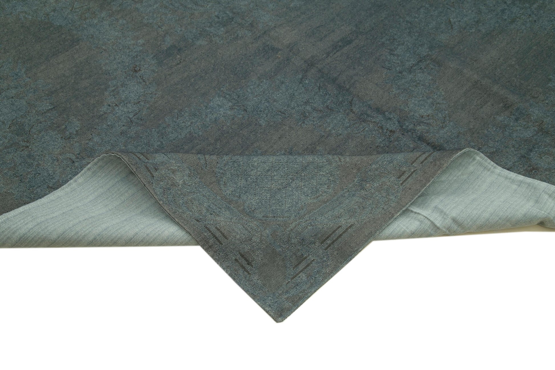 Needlepoint Gri Çiçekli Pamuk Yün El Dokuma Halısı 274x379 Agacan