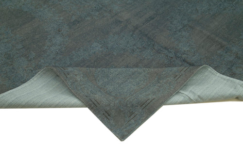 Needlepoint Gri Çiçekli Pamuk Yün El Dokuma Halısı 274x379 Agacan