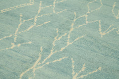 Morocco Mavi Geometrik Yün Pamuk El Dokuma Halısı 185x283 Agacan