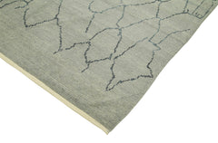 Morocco Gri Geometrik Yün Pamuk El Dokuma Halısı 188x276 Agacan