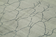 Morocco Gri Geometrik Yün Pamuk El Dokuma Halısı 188x276 Agacan